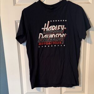 Harley-Davidson Black Tee with Red and White Logo